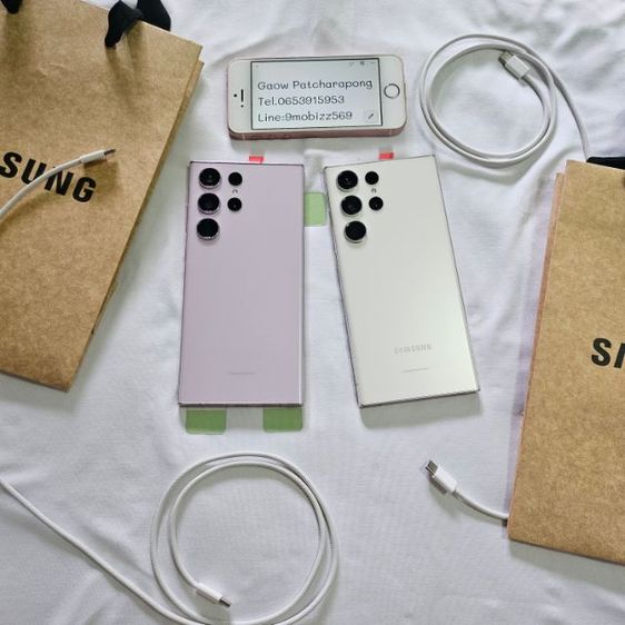 Samsung S23ultra 5G 256g เคลมจอและแบตมาใหม่ ประกันเคลม90วัน  สีขาว ชมพู Green สภาพสวยดูดี  รอยนิด 