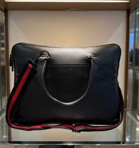 Gucci Leather Calfskin Web Strap Briefcase  Medium Business Case (Made in Italy) รูปที่ 2