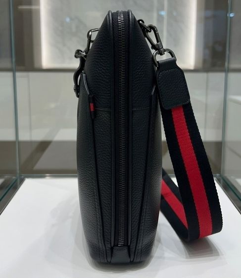 Gucci Leather Calfskin Web Strap Briefcase  Medium Business Case (Made in Italy) รูปที่ 9