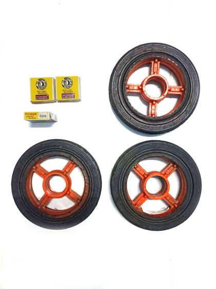 ล้อรถเข็น 8 นิ้ว 3 ล้อ + ลูกปืนใหม่ 6204 พร้อมใช้งาน รูปที่ 4