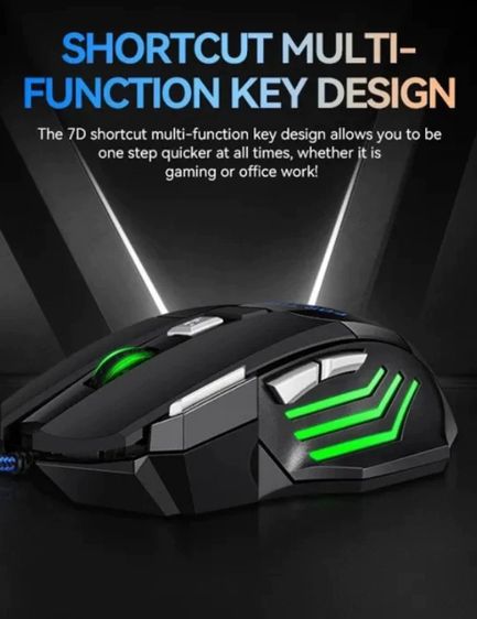 Xpanse เมาส์เกมมิ่ง เมาส์เล่นเกม เมาส์ออปติคอล RGB Gaming Mouse รุ่น MS-7 รูปที่ 4