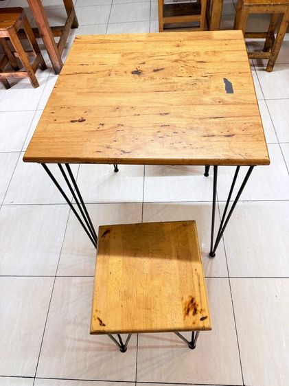 ชุดโต๊ะไม้ ขาเหล็ก รูปที่ 3