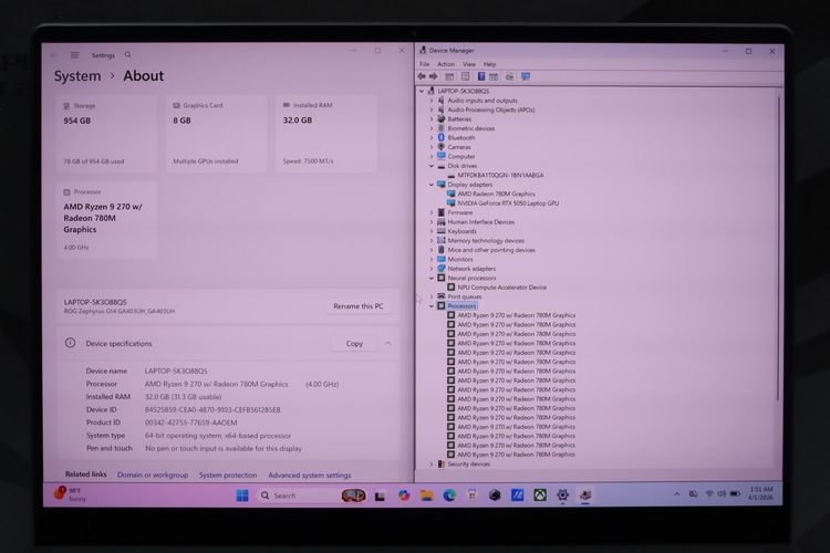 ASUS ROG ZEPHYRUS G14 Ryzen 9 270-RTX5050 RAM32-1TB - ID26030584  รูปที่ 4