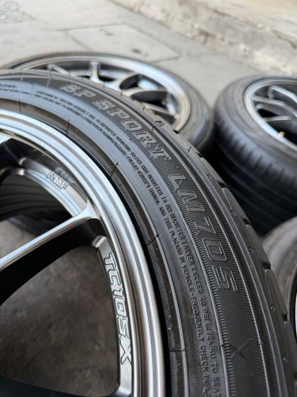 ล้อแม็กมือ1 ขอบ17 TC105X 5รู114 กว้าง8 ออฟ35 สีไฮเปอร์แบล็ค ล้อเบา FLOW FORMING งานJP งานสวยมากๆ พร้อมยางมือ2 DUNLOP225-45-17 ปี24 รูปที่ 11