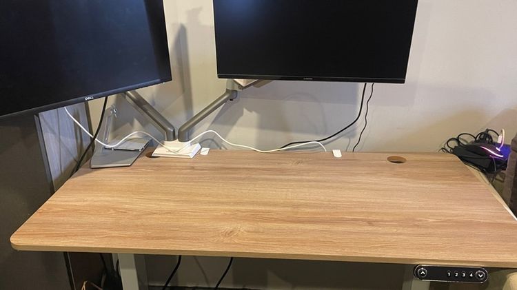 โต๊ะทำงานปรับความสูงได้ โต๊ะไม้สีโอ๊ค รูปที่ 2