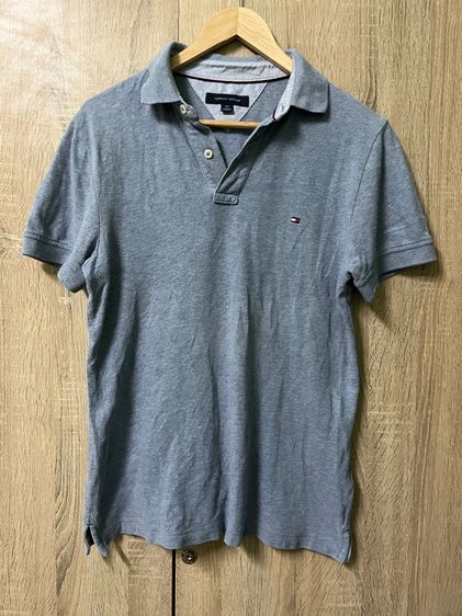 ฟ้า EU 40 แขนสั้น เสื้อโปโล Tommy Hilfiger เสื้อคอปก Tommy