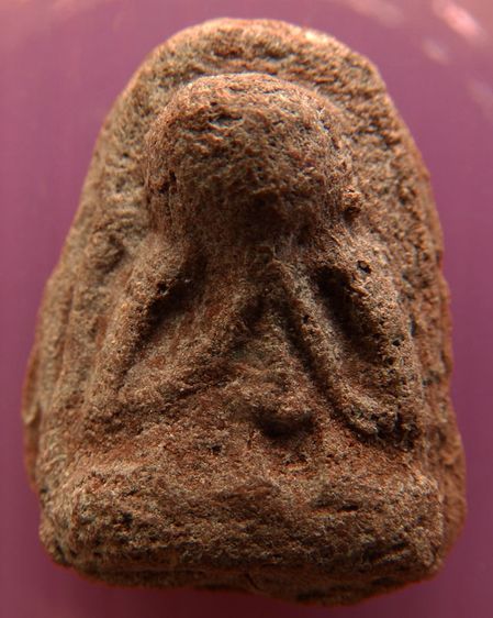 ปิดตารุ่นแรกท้องอุ เนื้อผงว่านผสมน้ำนมควาย หลวงพ่อเขียว วัดหรงบล จ.นครศรีธรรมราช พ.ศ. 2510