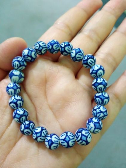 ข้อมือกระเบื้องลายครามสวย (เม็ด 8 มิล) รูปที่ 2