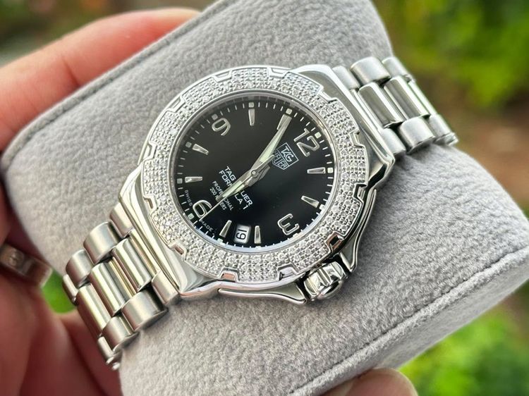 ดำ Tag Heuer F1 Black Dail ขอบเพชรแท้ 120เม็ด หายาก