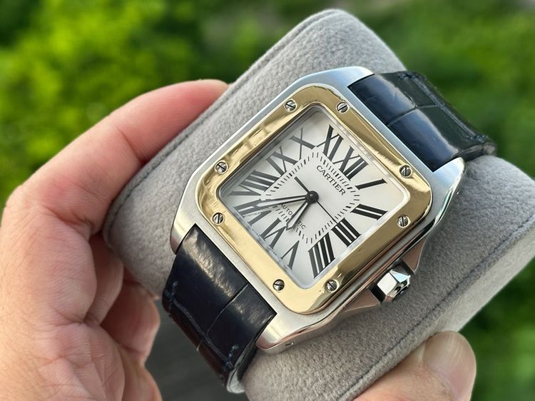 Cartier Santos 100XL เรือนนี้เป็น 2 Tone ใส่แล้วดูเด่น มีไม่เยอะ รูปที่ 4