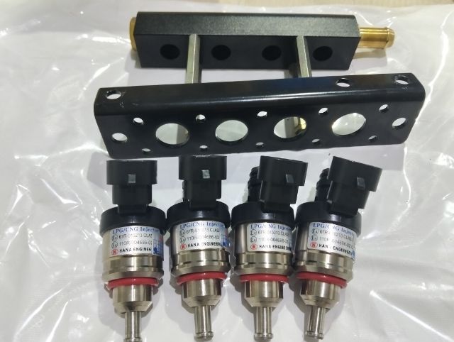 หัวฉีดแก๊ส HANA รุ่นH2001 สีน้ำเงิน 1.3 โอ์ม 4 หัวพร้อมราง 