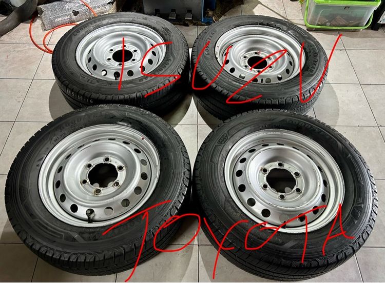 ล้อเหล็ก 16" อื่นๆ ล้อกระทะขอบ16 6รู พร้อมยาง 215 65 16