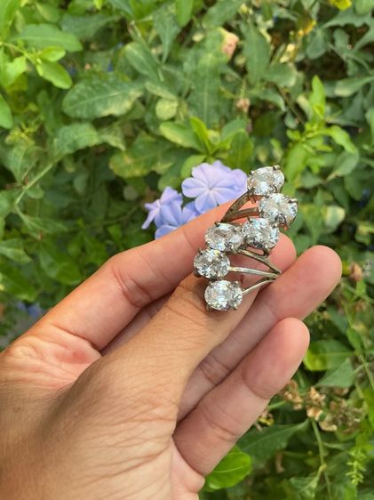 แหวนเงินแท้ 925 size 52 พลอยแท้6เม็ดใหญ่คะ  รูปที่ 2