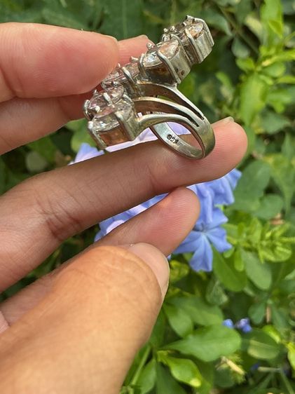 แหวนเงินแท้ 925 size 52 พลอยแท้6เม็ดใหญ่คะ  รูปที่ 6