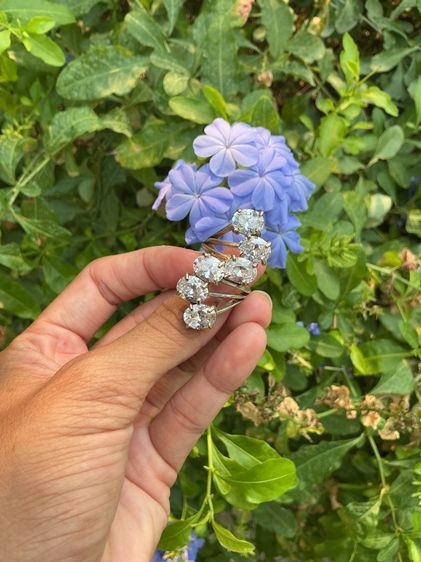 แหวนเงินแท้ 925 size 52 พลอยแท้6เม็ดใหญ่คะ  รูปที่ 3