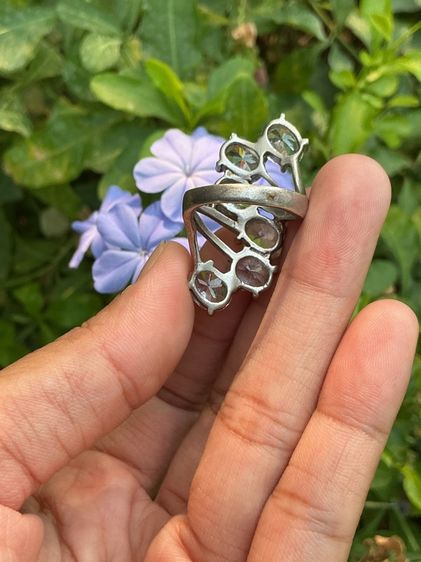 แหวนเงินแท้ 925 size 52 พลอยแท้6เม็ดใหญ่คะ  รูปที่ 7