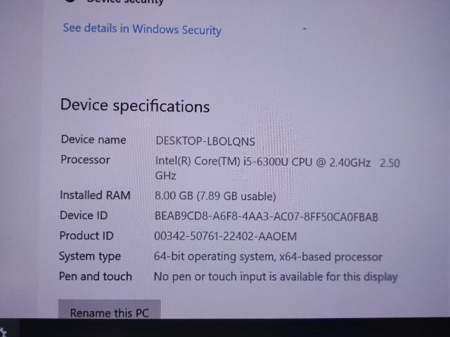 notebook dell latitude 7480 i5-6300 SSD 256 จอ FullHD รูปที่ 7