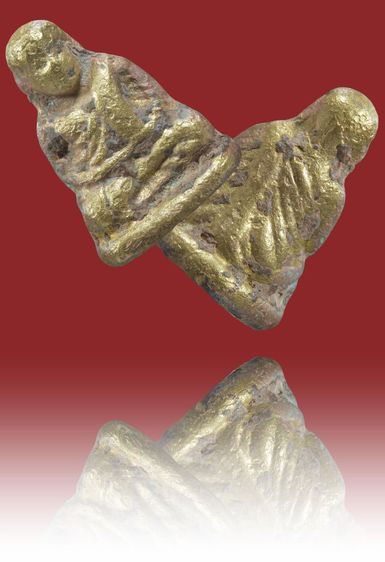 รูปหล่อหลวงพ่อเงิน พิมพ์ขี้ตา สี่ชาย เนื้อแก่ทอง เก่า