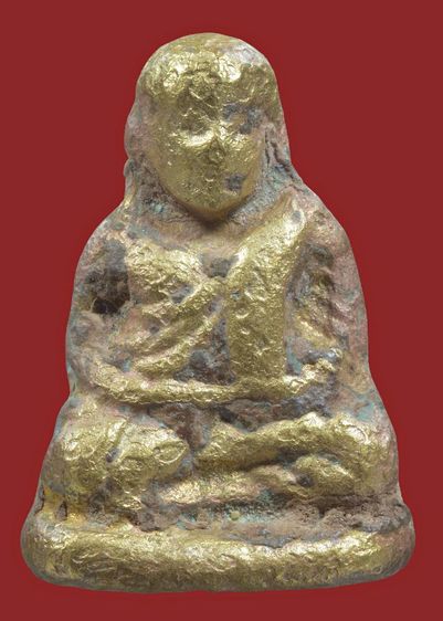 รูปหล่อหลวงพ่อเงิน พิมพ์ขี้ตา สี่ชาย เนื้อแก่ทอง เก่า รูปที่ 2