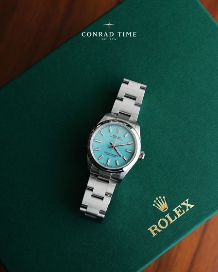 New Rolex Oyster Perpetual 277200 Turquoise Blue Dial Oyster Steel 2026 31mm. Fullset 
