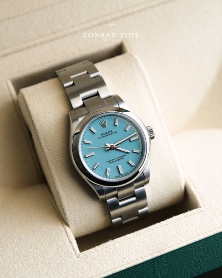 New Rolex Oyster Perpetual 277200 Turquoise Blue Dial Oyster Steel 2026 31mm. Fullset  รูปที่ 4