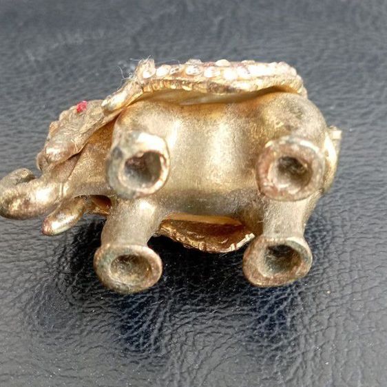 ช้างประดับจิวเวลลี่ ทองเหลืองแท้ ขนาด 1 นิ้ว  รูปที่ 6
