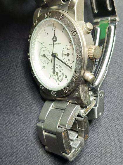 นาฬิกาข้อมือสแตนเลส Chronograph ระบบ Quartz หน้าปัด 40mm สภาพดี รูปที่ 5