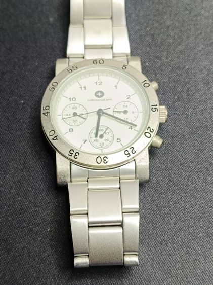 นาฬิกาข้อมือสแตนเลส Chronograph ระบบ Quartz หน้าปัด 40mm สภาพดี