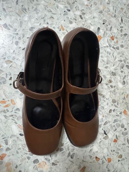 รองเท้าแมรี่เจน สีน้ำตาล ส้นสูง 2 นิ้ว size 40 รูปที่ 5