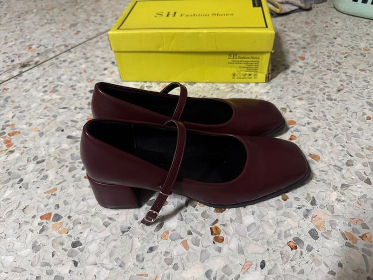 คัชชูแมรี่เจน สีแดงมารูน size 41 ส้นสูง รูปที่ 3