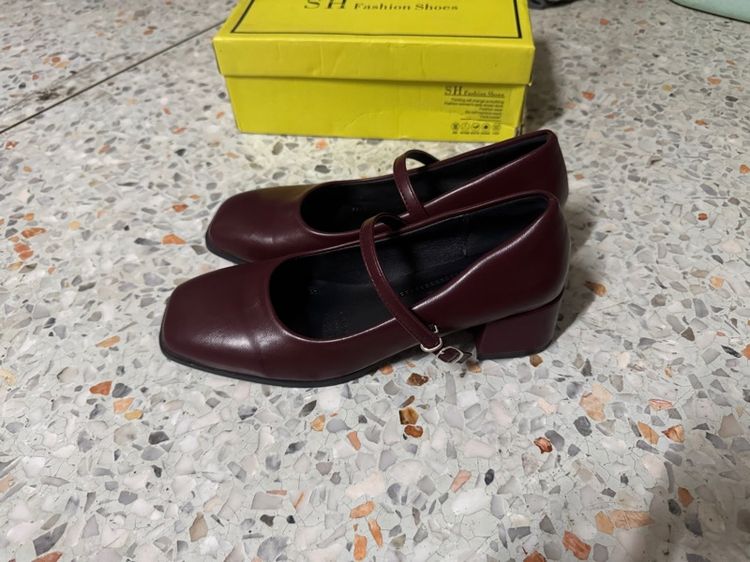คัชชูแมรี่เจน สีแดงมารูน size 41 ส้นสูง รูปที่ 2