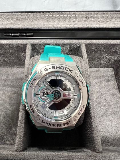 เขียว Casio G-Shock G-STEEL Limited Color GST-410 series รุ่น GST-410-2A สีฟ้าเทอร์ควอย (สีผลิตจำกัดไม่วางขายในไทย) ของแท้