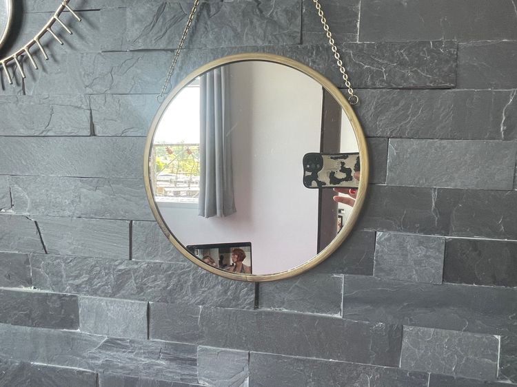 Round Metal Mirror HM Home (Brass Finish) รูปที่ 2