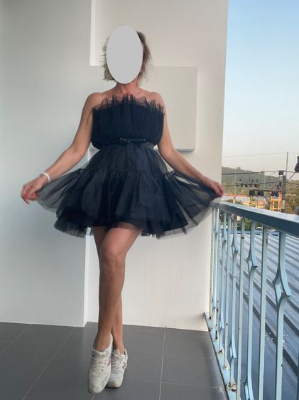 อื่นๆ เดรส | จั๊มสูท EU 38 ดำ ไม่มีแขน Party Black Tulle Mini Dress – Strapless