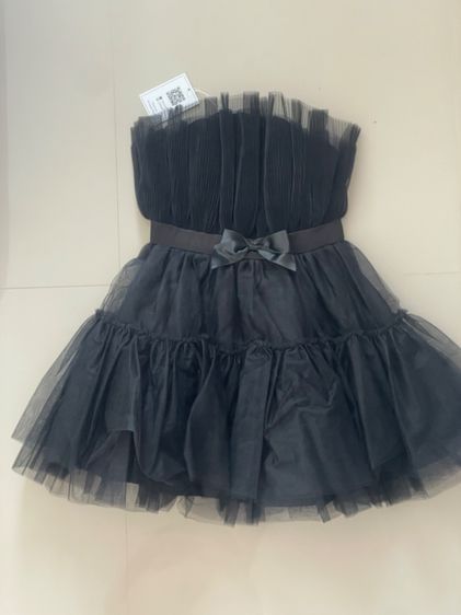 Party Black Tulle Mini Dress – Strapless รูปที่ 4