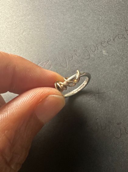 แหวนเงินแท้ งานวินเทจอังกฤษ ขนาด 45  รูปที่ 3