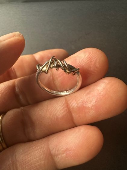 แหวนเงินแท้ งานวินเทจอังกฤษ ขนาด 45 