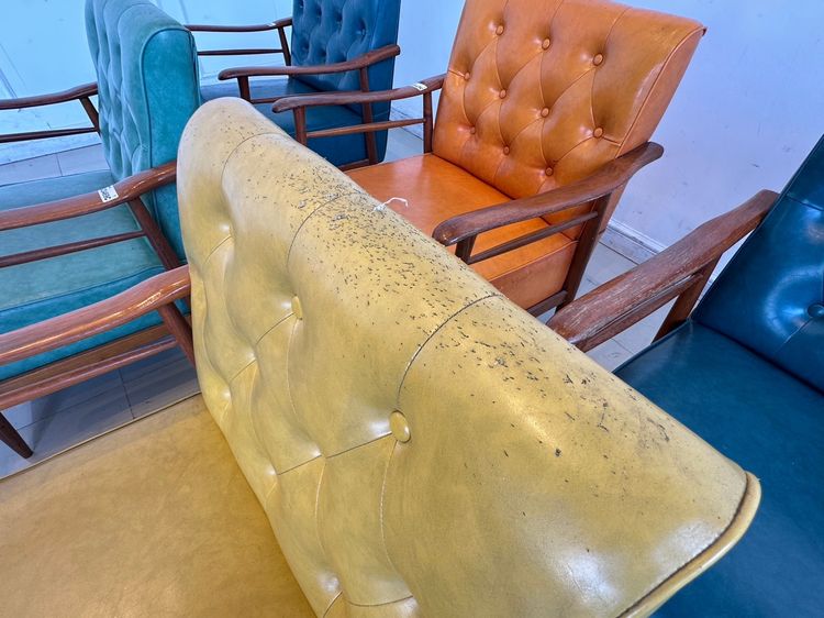 เก้าอี้อาร์มแชร์ สไตล์วินเทจ เบาะหนัง PU คละสี  รูปที่ 14