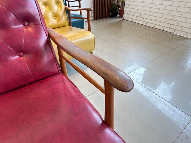 เก้าอี้อาร์มแชร์ สไตล์วินเทจ เบาะหนัง PU คละสี  รูปที่ 11