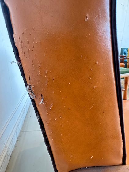 เก้าอี้อาร์มแชร์ สไตล์วินเทจ เบาะหนัง PU สีส้ม รูปที่ 13