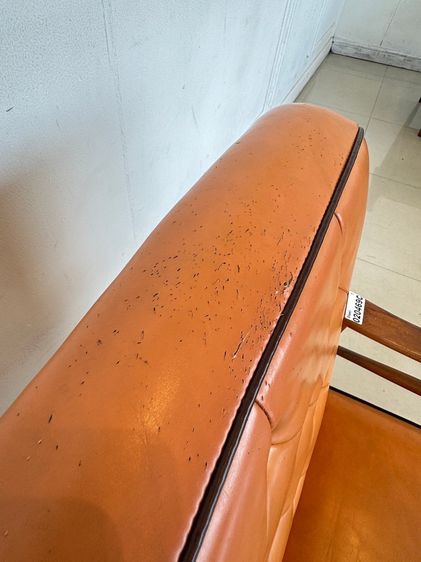 เก้าอี้อาร์มแชร์ สไตล์วินเทจ เบาะหนัง PU สีส้ม รูปที่ 14