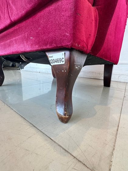 เก้าอี้อาร์มแชร์ สไตล์วินเทจ เบาะผ้ากำมะหยี่สีชมพู พิงหลังดึงดุม  รูปที่ 11