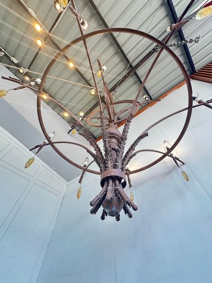 โครงเหล็ก เม็ดอะคลิริคใส ใบไม้ประดับเป็นไฟเบอร์หล่อ รูปที่ 12