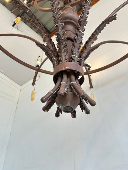 โครงเหล็ก เม็ดอะคลิริคใส ใบไม้ประดับเป็นไฟเบอร์หล่อ รูปที่ 13