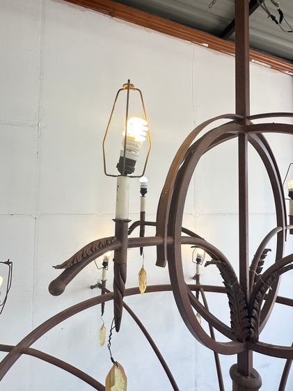 โครงเหล็ก เม็ดอะคลิริคใส ใบไม้ประดับเป็นไฟเบอร์หล่อ รูปที่ 15