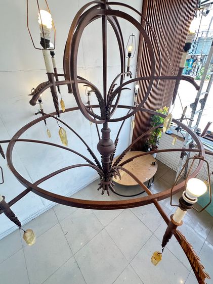 โครงเหล็ก เม็ดอะคลิริคใส ใบไม้ประดับเป็นไฟเบอร์หล่อ รูปที่ 5