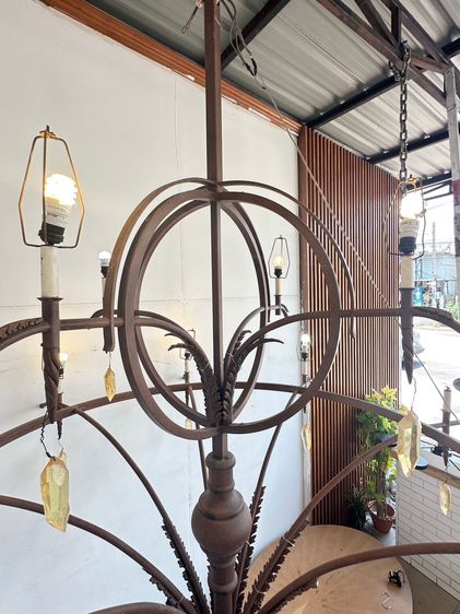 โครงเหล็ก เม็ดอะคลิริคใส ใบไม้ประดับเป็นไฟเบอร์หล่อ รูปที่ 4