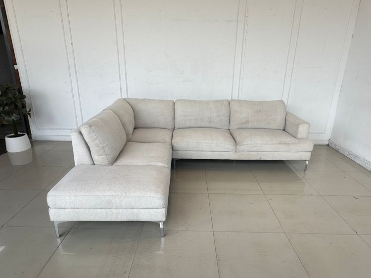 ผ้า เทา 3 ที่นั่ง โซฟาเข้ามุม แบรนด์ SB FURNITURE