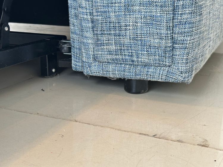 โซฟาเบด เบาะผ้าสีน้ำเงิน พักแขนมีช่องใส่ของ รูปที่ 17