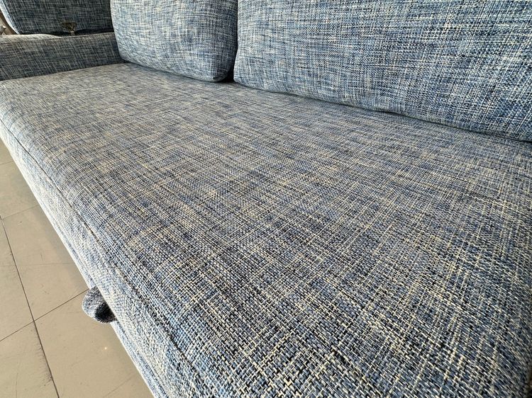 โซฟาเบด เบาะผ้าสีน้ำเงิน พักแขนมีช่องใส่ของ รูปที่ 12